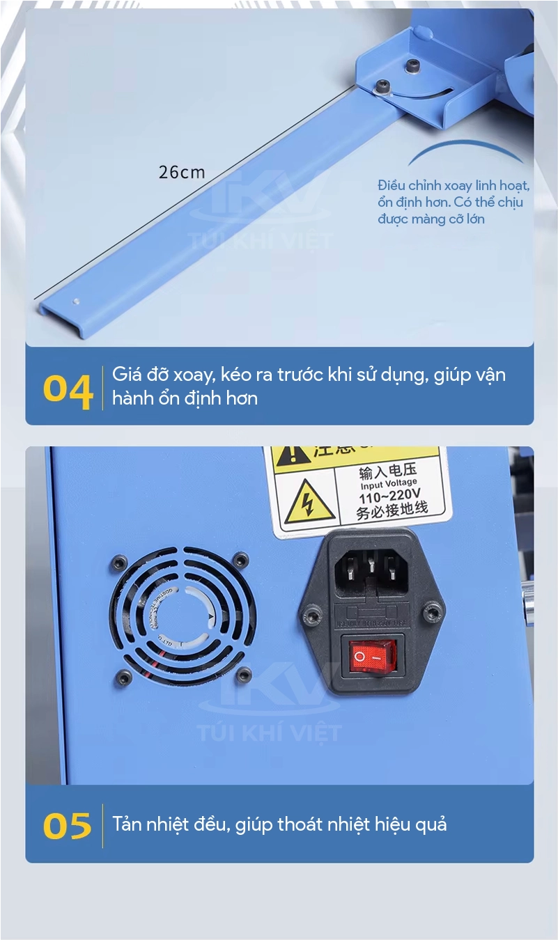 Chi tiết máy thổi túi khí C15