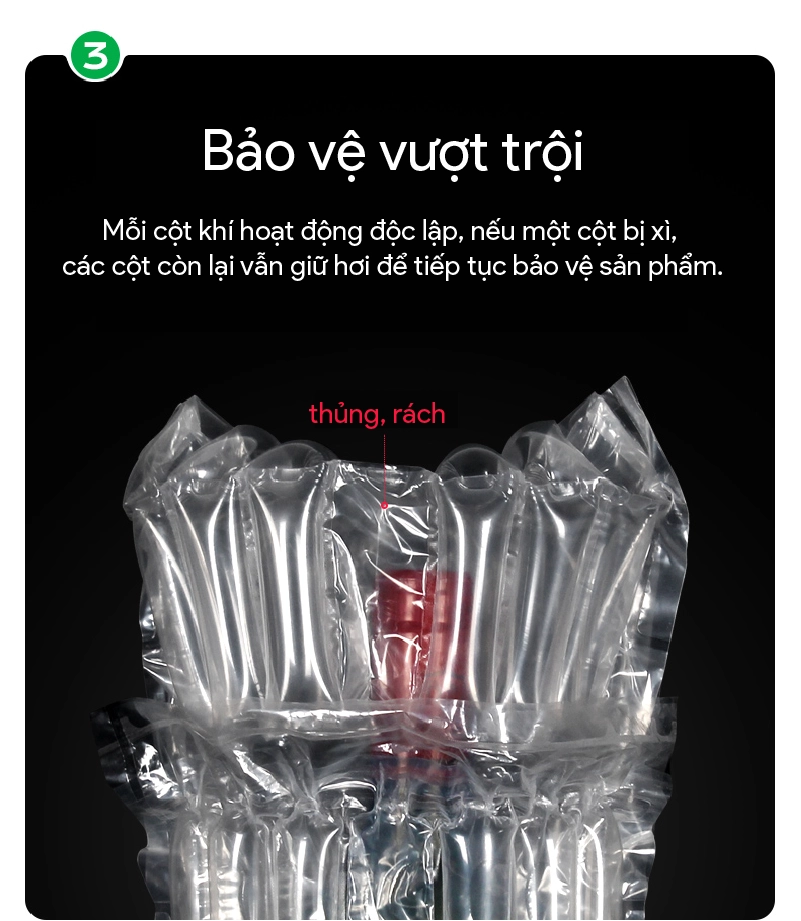 túi cột khí bảo vệ rượu