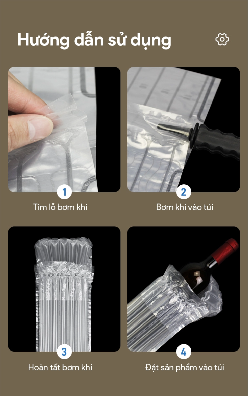 túi khí chống vỡ chai rượu