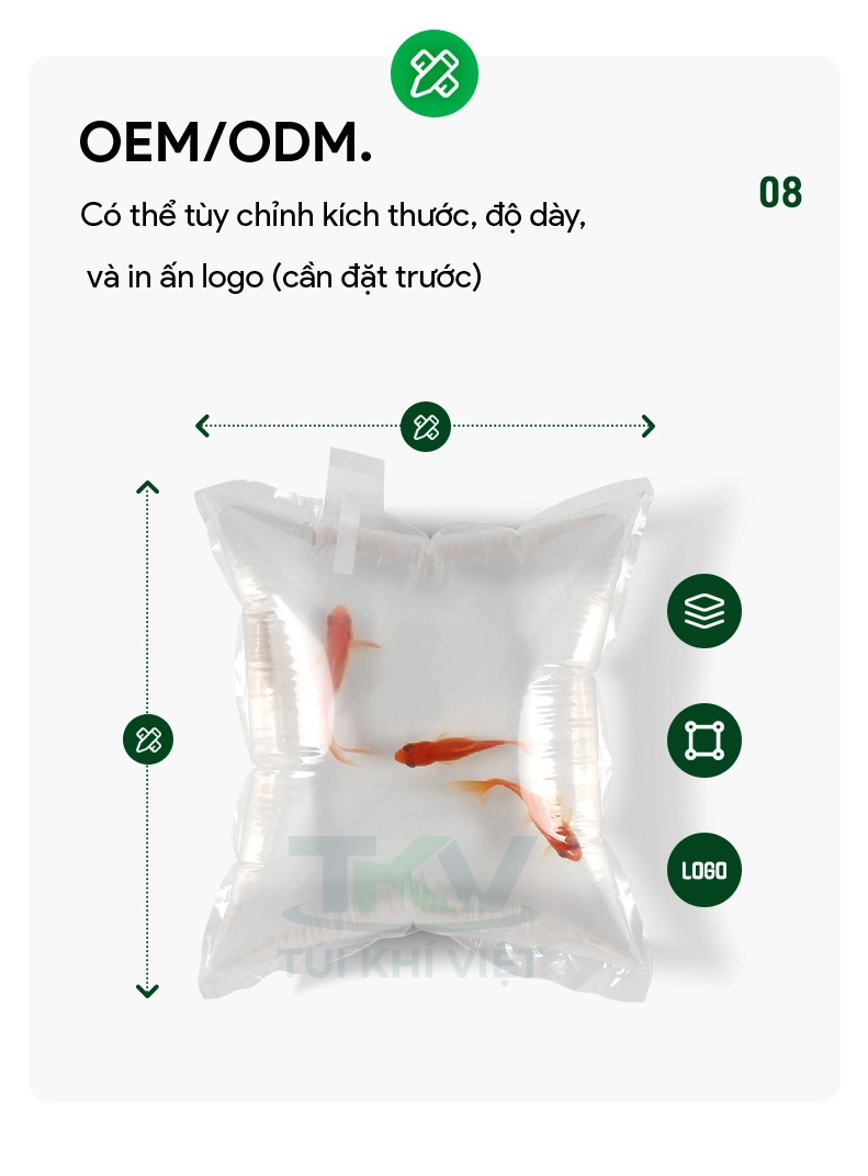 Túi bơm oxy vận chuyển cá